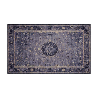 Machine Washable Purple Area Rug
