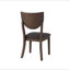Ensemble de 2 chaises de salle à manger rembourrées en tissu en noyer et chocolat noir