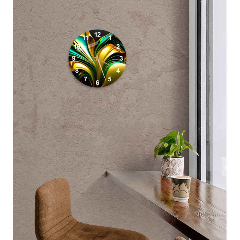 Horloge murale silencieuse en verre trempé, Blanc