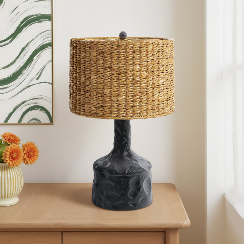 Camryn Resin Table Lamp, Black