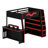 Elevated Bed Frame Featuring Workspace, Versatile Shelving, Color-Changing Lights, and Movable Desk-1277331014