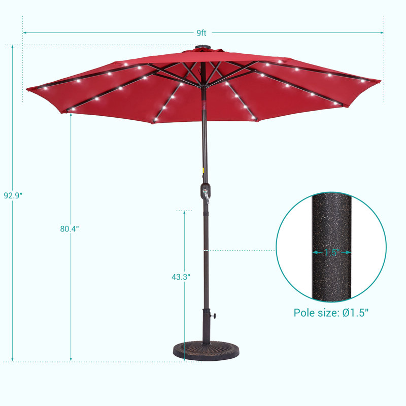 Parasol de marché Daarina, Rouge