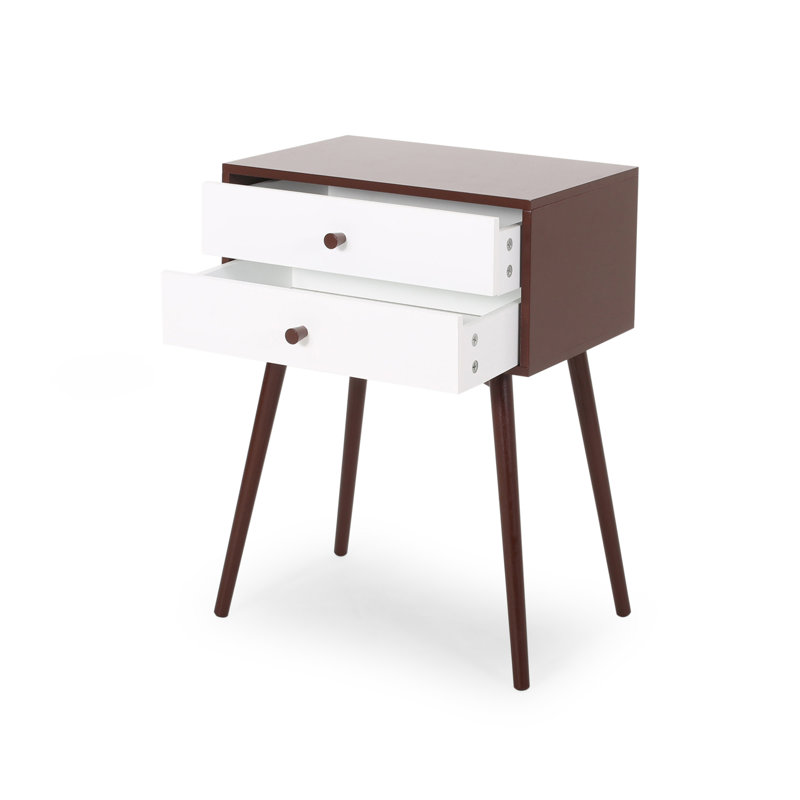 Table de bout avec rangement Eller, Brun
