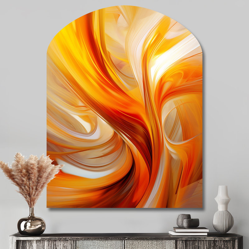 Coreta - Fractals Arch, impression sur métal, art mural moderne asymétrique en métal, H 43 po x l 33 po