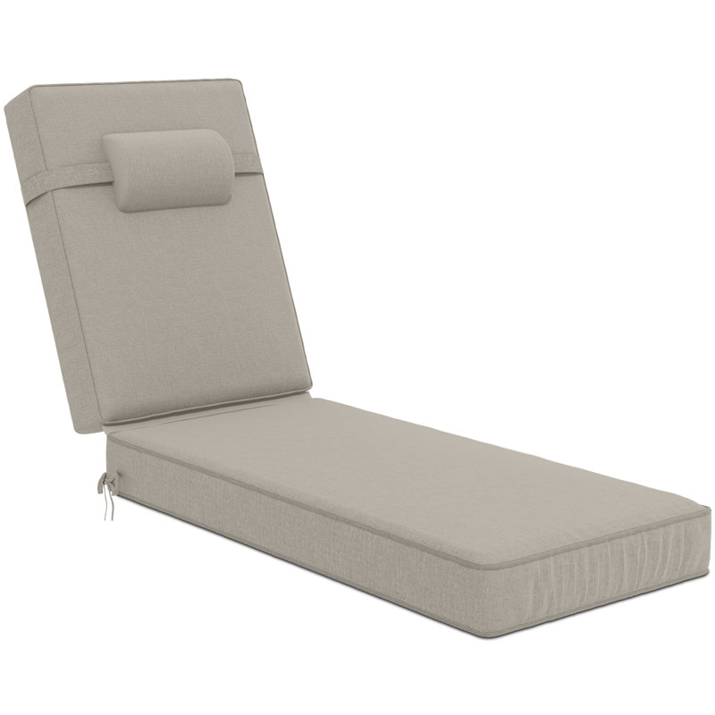 Outdoor Olefin Chaise Lounge Cushions, Flaxen, 44" W x 21" D