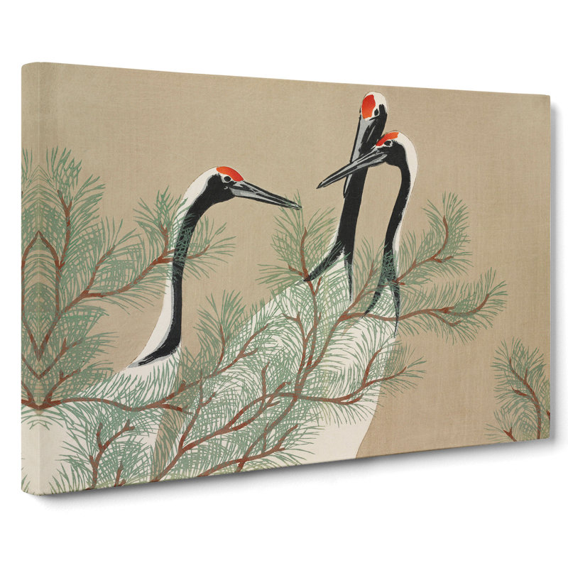 Three Cranes by Kamisaka Sekka - Wrapped Canvas, 40cm H x 60cm W x 3cm D
