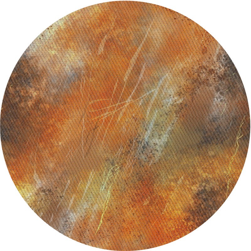 Tapis abstrait brun / noir, Rond 8 pi