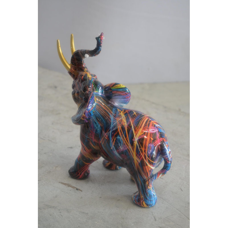 Sculpture éléphant en résine Pop Art