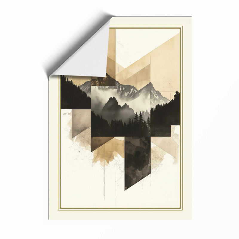 Fragmented Mountain Modern - Framed Print, A4 - 29.7 x 21.0 cm, Unframed