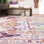Tapis rectangulaire rouge / jaune / bleu noué à la main à motif floral-70696366