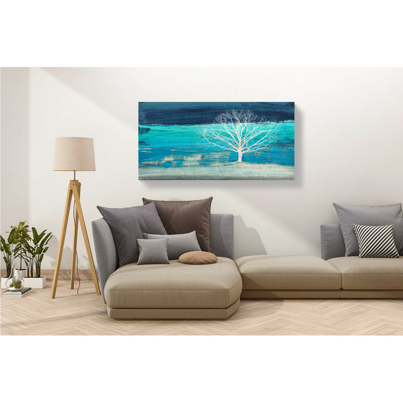 Treescape 3, Azure by Alessio Aprile - No Frame Painting on Canvas, 50cm H x 100cm W x 4cm D