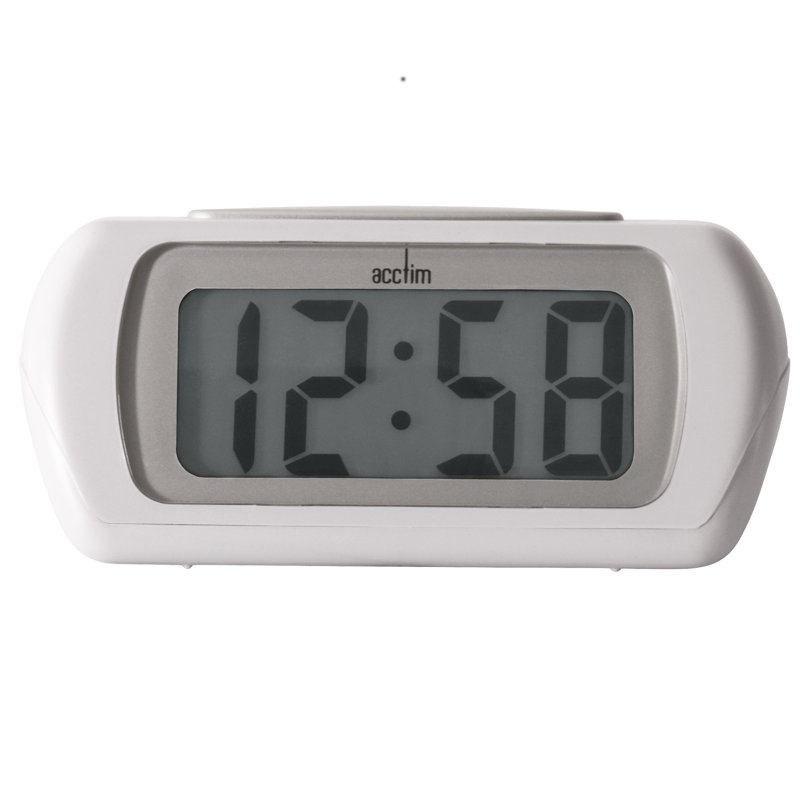 Auric Large LCD Display Alarm Clock White