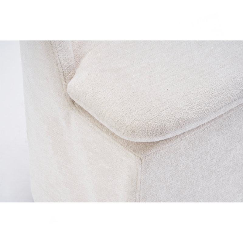 Ensemble de 2 chaises de salle à manger en chenille avec roues universelles, Beige