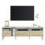 Téléviseur moderne avec 3 tiroirs et tablettes ouvertes, console multimédia pour téléviseurs de 80 po ou moins, centre de divertissement pour salon, conception de couleur assortie