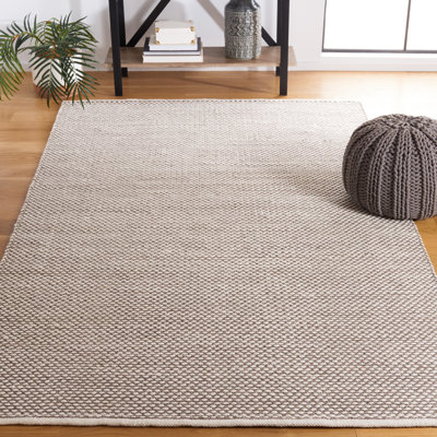 Vermont Flat Weave Wool/Cotton Rug in Brown