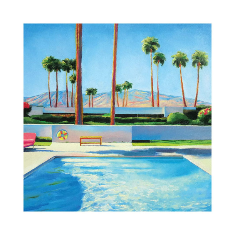 Palm Springs Pool by Ieva Baklane - Wrapped Canvas Painting, 45.72 cm H x 45.72 cm W x 1.91 cm D