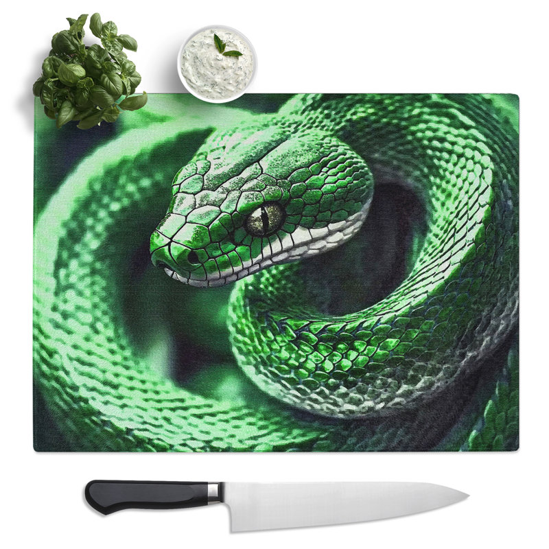 Python Snake Vol.1  Glass Chopping Board