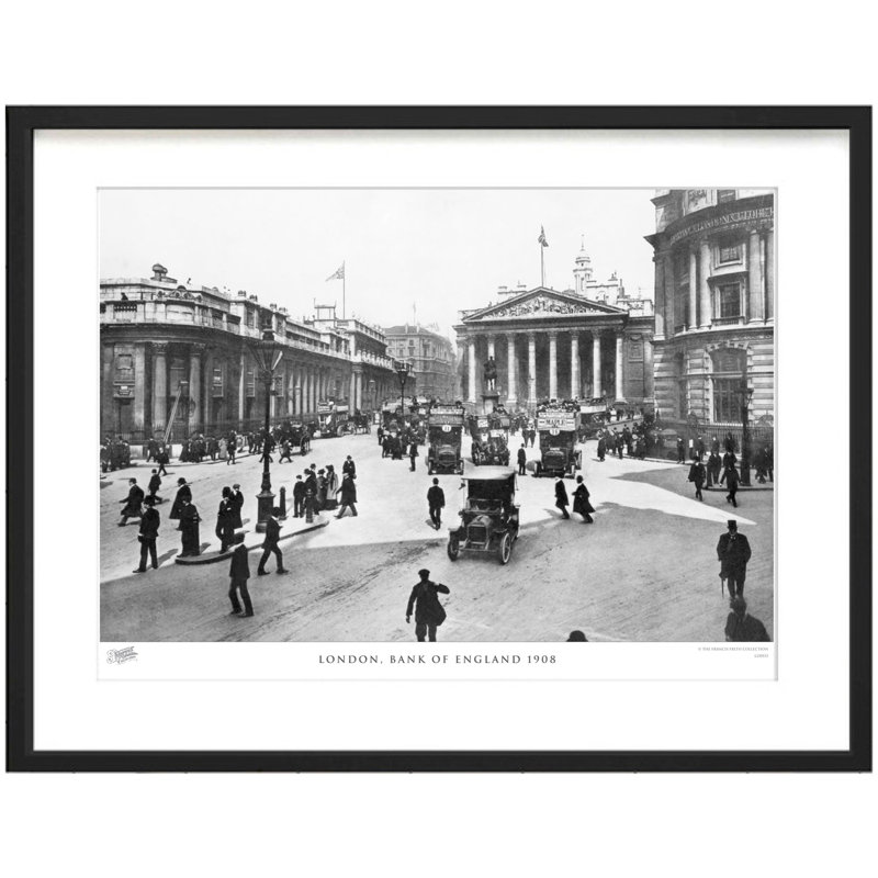 London, Bank Of England 1908 by Francis Frith - Single Picture Frame Print, 45cm H x 60cm W x 2.3cm D