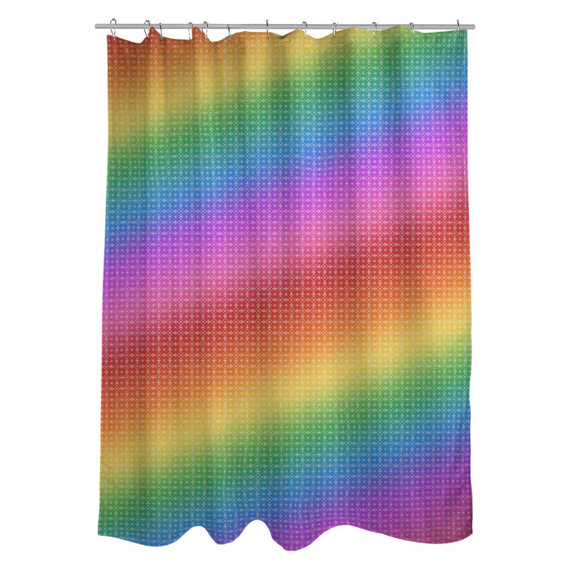 Rideau de douche simple Katelyn Elizabeth, Rouge / Vert / Jaune
