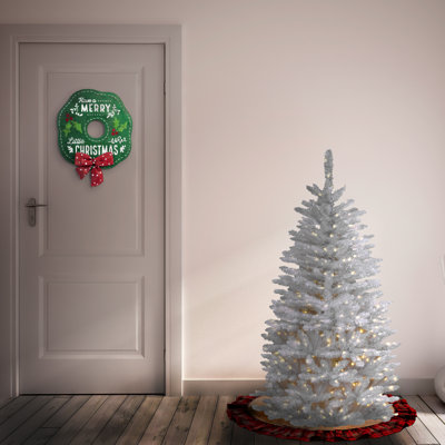 Slim Pre-Lit White Christmas Tree