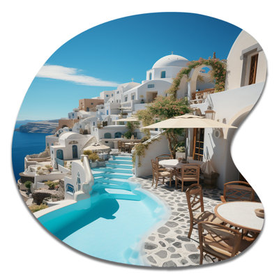 Sabang - Unique Shape Greece Metal Wall Art, Asymmetrical Metal Wall Sculpture Print