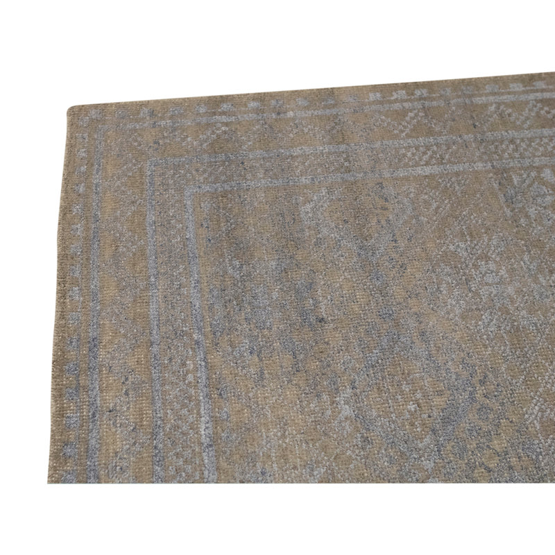 Tapis gris / bleu clair de haute qualité noué à la main