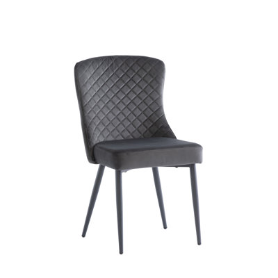 45cm H Velvet Upholstered Metal Side Chair