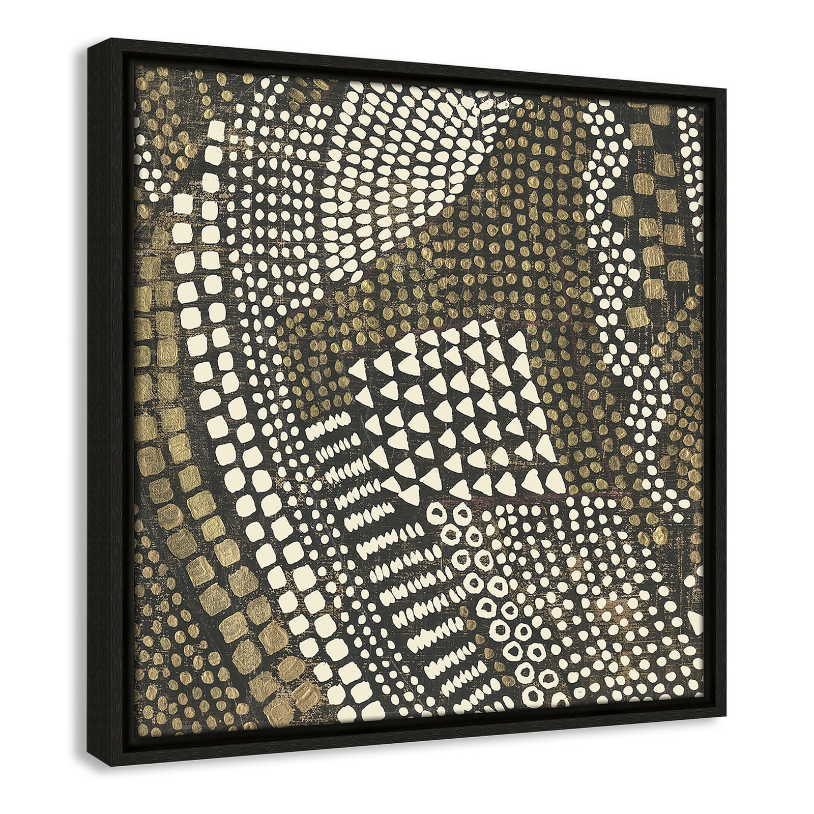 Bergen "Reaching Gold III" Painting, 17.5" H x 17.5" W x 2" D, Espresso Framed