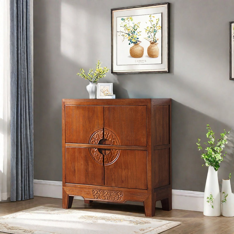 Solid Ash Wood Console Cabinet