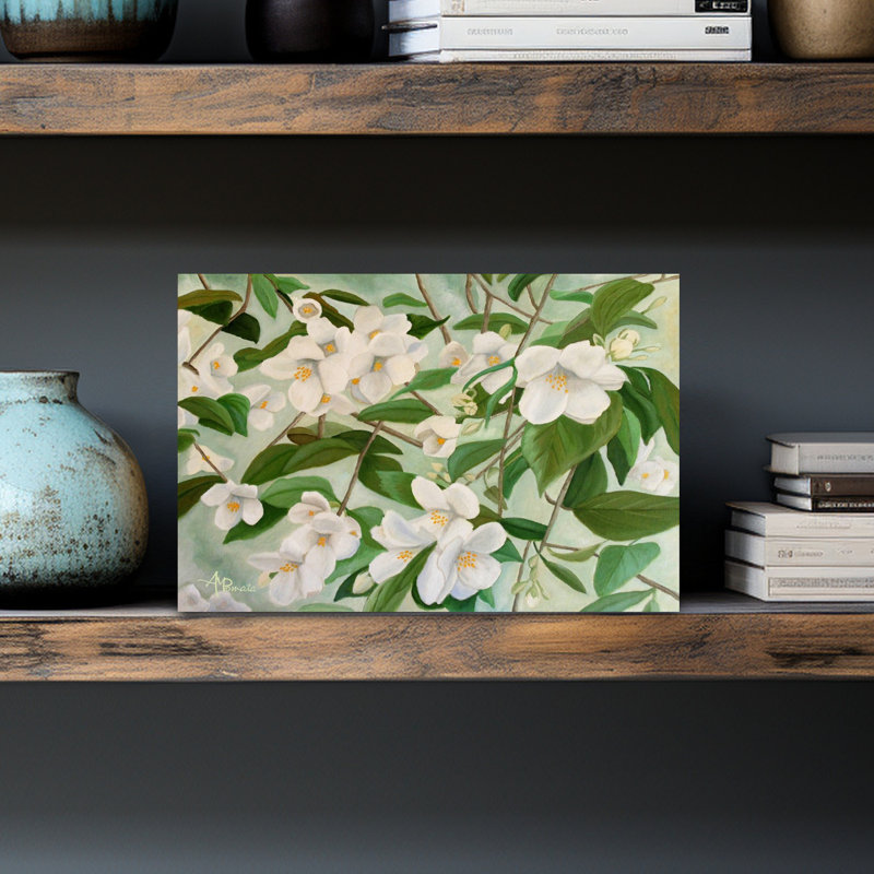 White Jasmine Blooms by Angeles M. Pomata - Wrapped Canvas Print, 45.72 cm H x 30.48 cm W