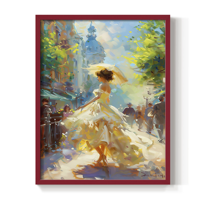 Reproduction encadrée WOMEN Series cmxxvi - bois massif, H 11 po x l 9 po, Rouge