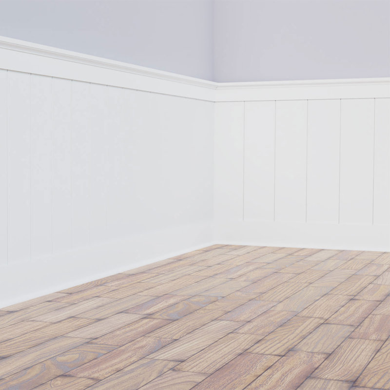 Deluxe Shiplap with a Nickel Gap 8' Length PVC Wainscoting Kit, 32"