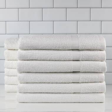 1888 Mills Durability Cotton Bath Towels, 24 x 48, White, Pack Of 60  Towels