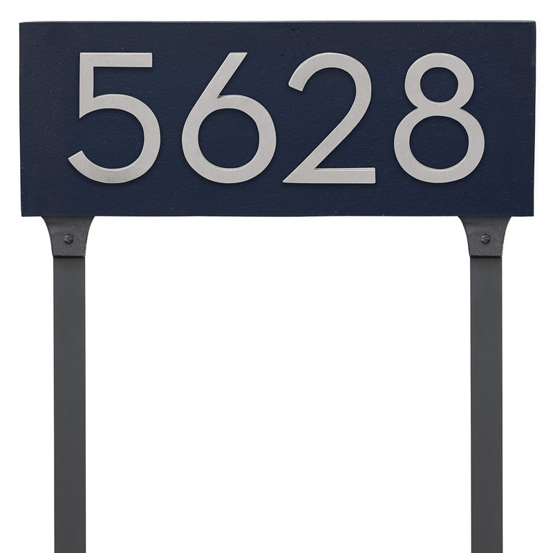 Rectangle, Bleu marine / aluminium brossé, Oui