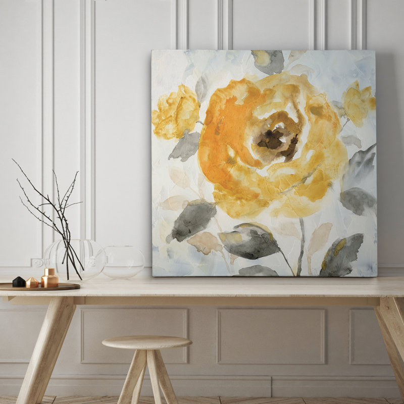 " Honey Rose II ", 16" H x 16" W x 1.5" D, Wrapped Canvas