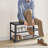 3-Tier Shoe Bench with Metal Mesh Shelves-2099414946