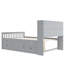 Base de lit plateforme capitaine avec bibliothèques de rangement et tablettes, quatre tiroirs-841747781