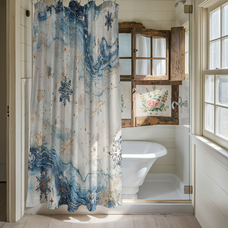 Chill Blooms - Premium Shower Curtain, H 74 po x l 71 po