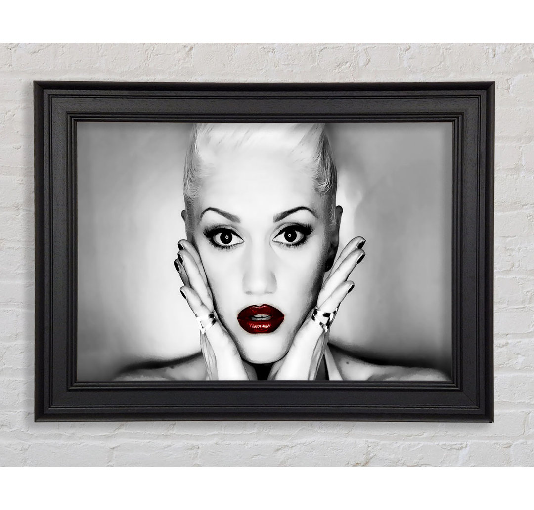 Gwen Stefani Red Lips - Einzelner Bilderrahmen Druck