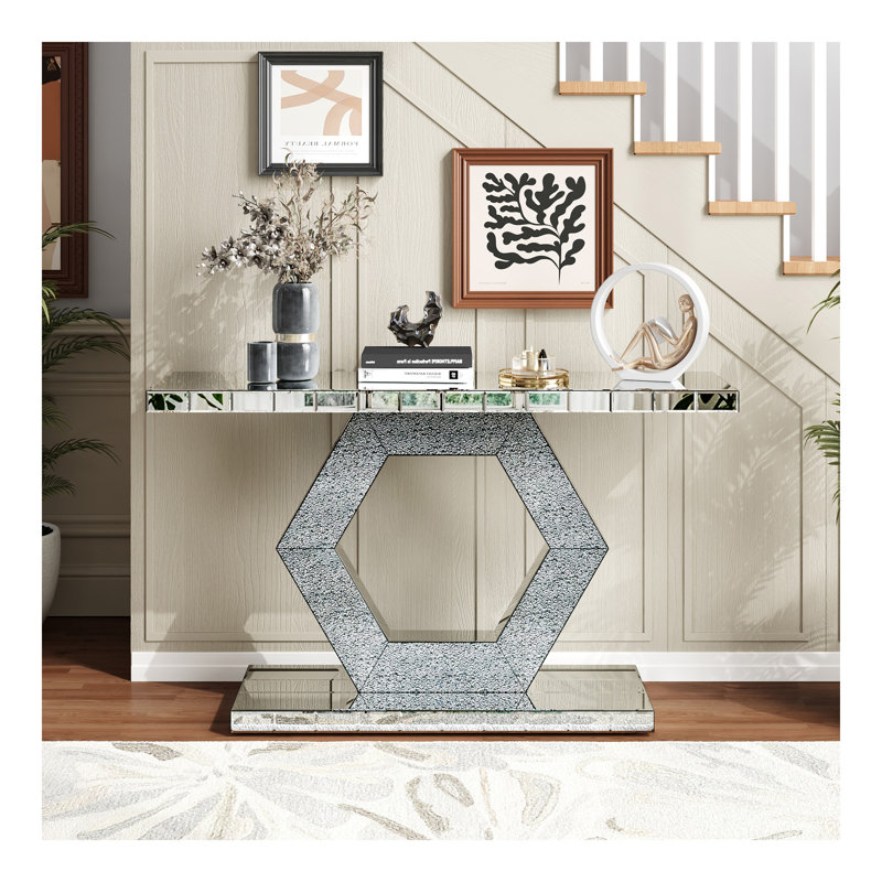 Miroir d'entrée hexagonal en cristal Sparkling