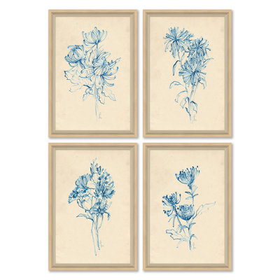 Cerulean Bloom I-IV Painting