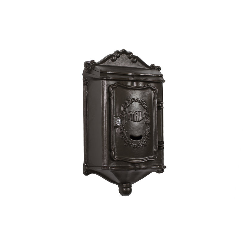 Aluminum Wall Mounted Mailbox, Textured Bronze