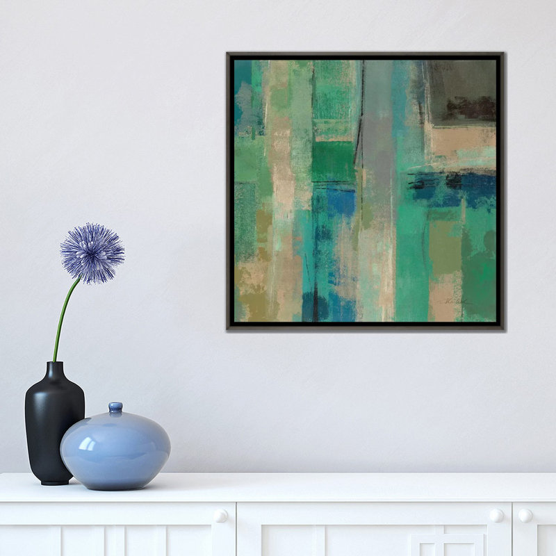 «Emerald Fields II» par Silvia Vassileva - reproduction d'art, H 18 po x l 18 po x 1,5 po, Aucun mat
