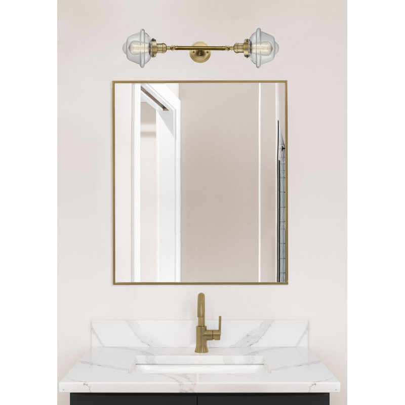 Gebhart 2 - Light Dimmable Vanity Light, 60 Watt Vintage Incandescent Bulb, Clear, Brushed Brass