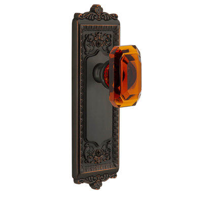 Grandeur Windsor Plate Privacy with Baguette Crystal Door Knob