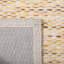 Tapis tissé à la main à motif géométrique jaune / ivoire Alois-520958443
