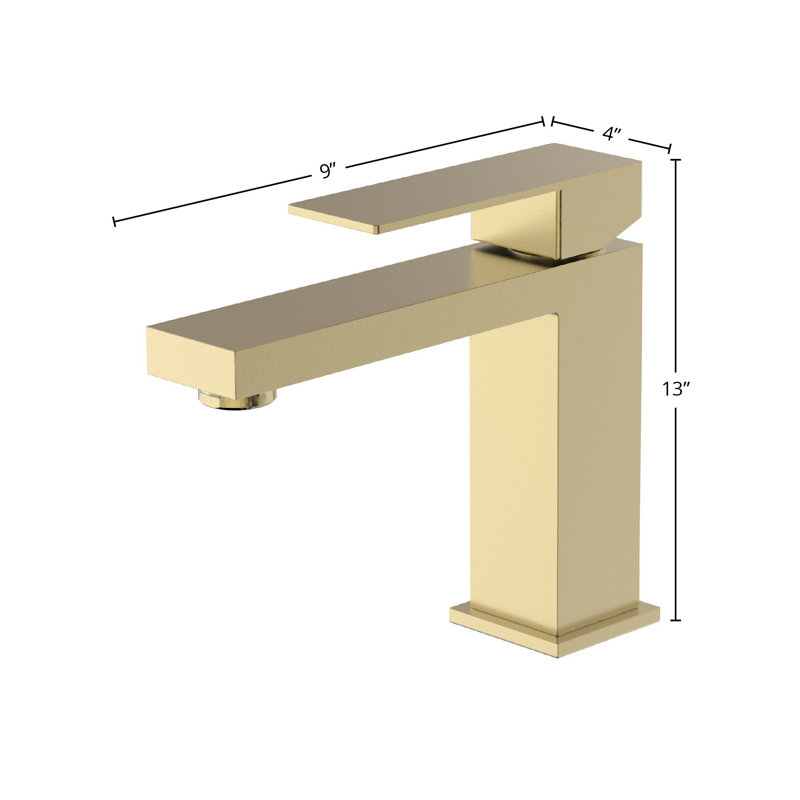 DAX Roma Single Handle Brass Bathroom Faucet, Gold