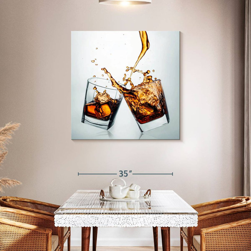 Yarlin Splashing Whiskey Drinks, 39" H x 39" W
