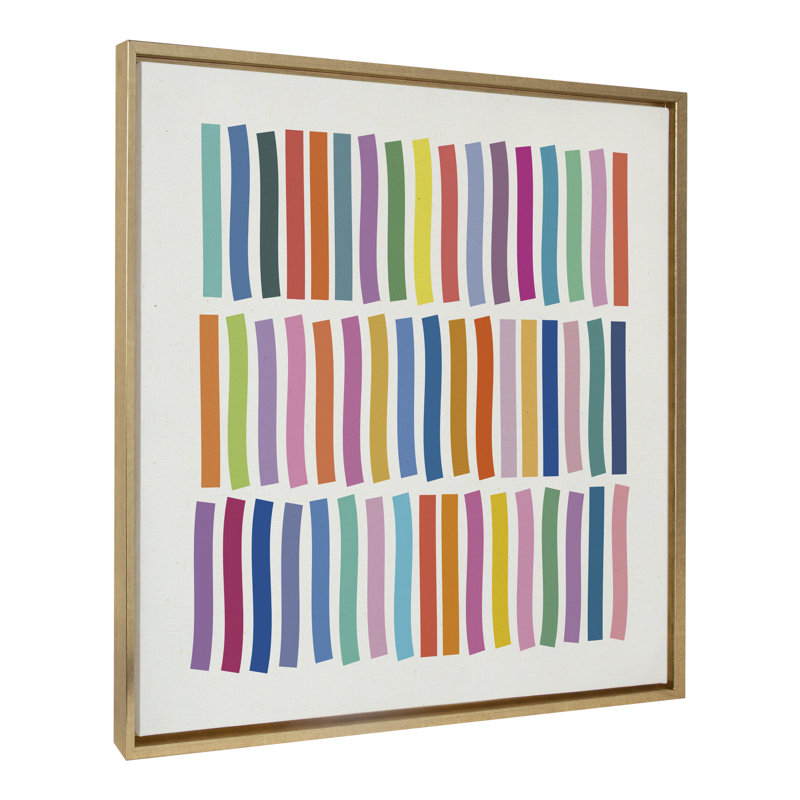 "Whimsical Lines" par Apricot + Birch, reproduction d'art sur toile encadrée, gris