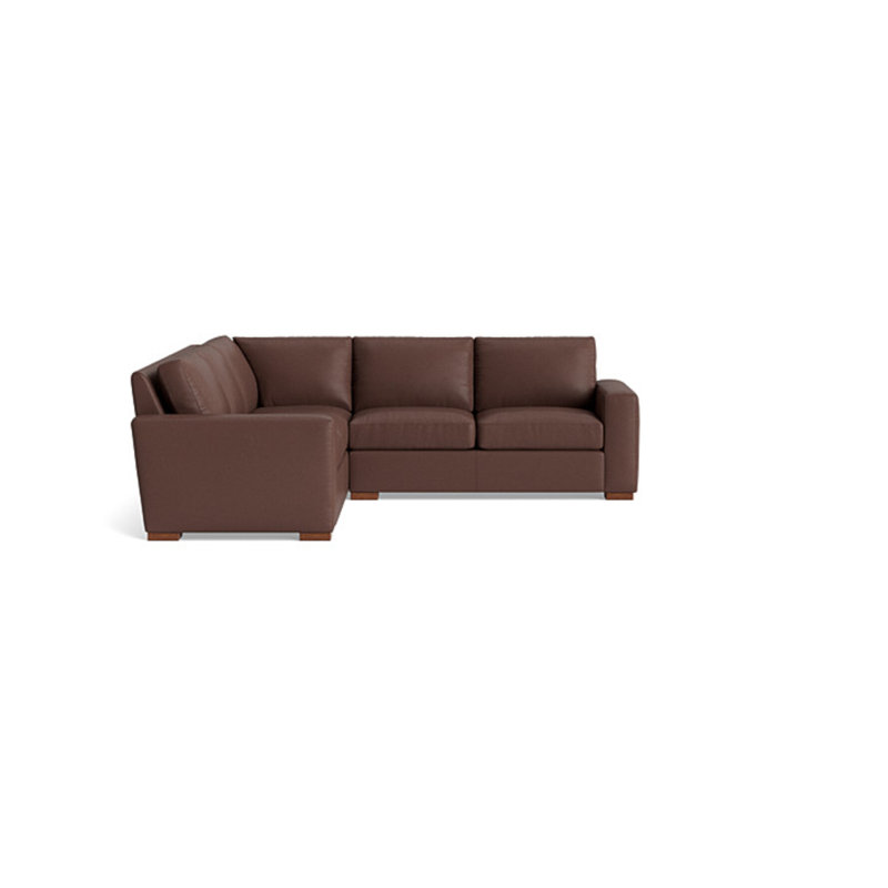 Couch Potato Leather Sectional, Left Hand Facing, Leather - Deep Blue